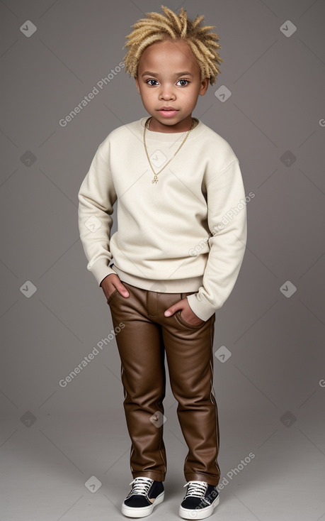 African american child boy with  blonde hair