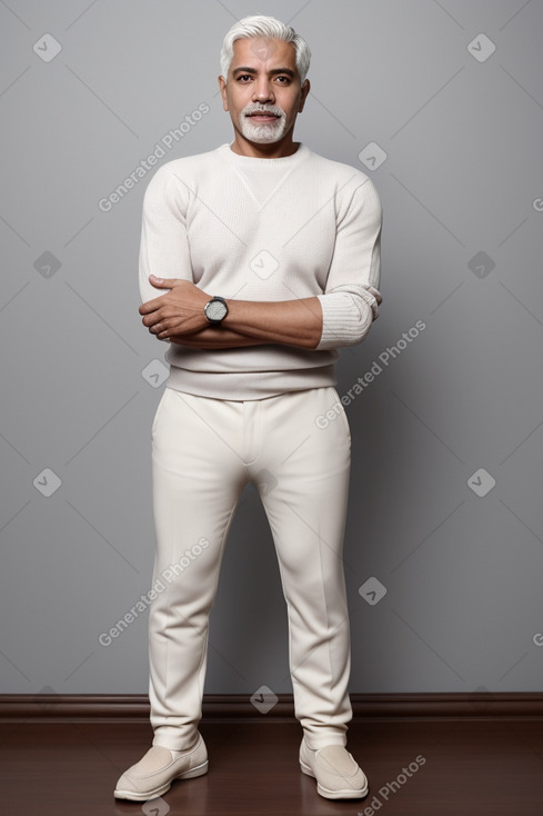 Venezuelan middle-aged male with  white hair