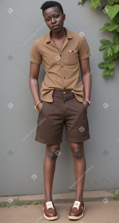 Ugandan adult non-binary with  brown hair