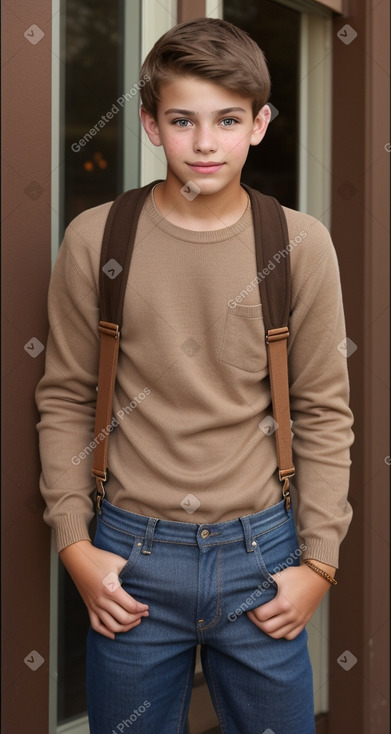 Teenager boy with  brown hair