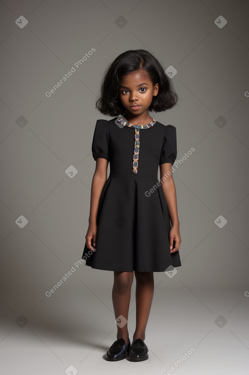 African american child girl with  black hair