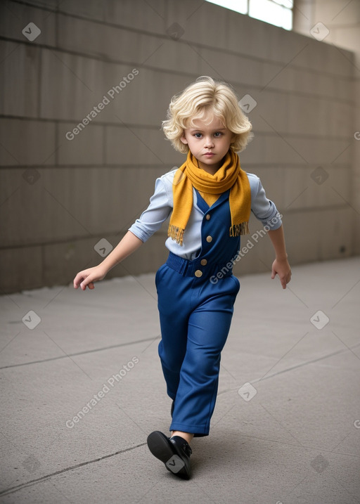 Romanian child boy with  blonde hair