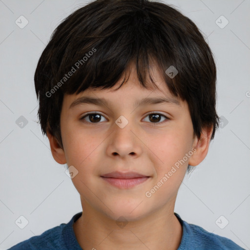 Neutral white child male with short  brown hair and brown eyes