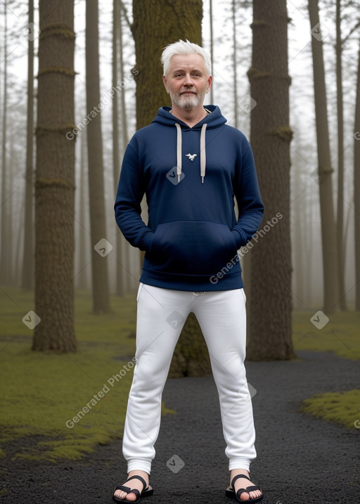 Icelandic 45 years male with  white hair