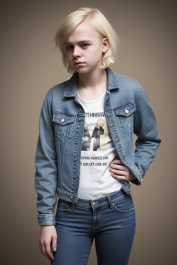 British young adult non-binary with  blonde hair