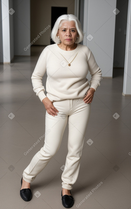 Ecuadorian 45 years female with  white hair