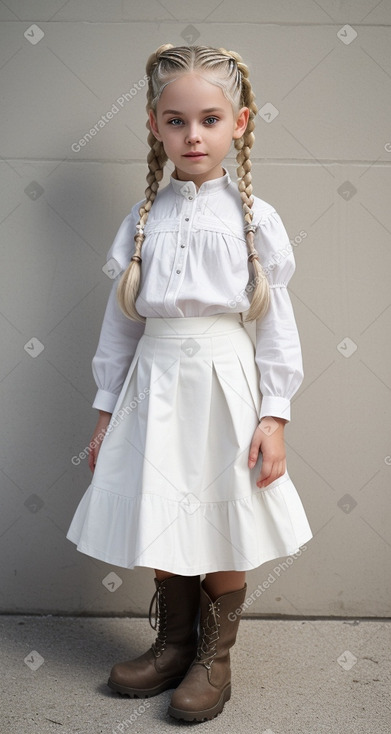 Caucasian child female with  white hair