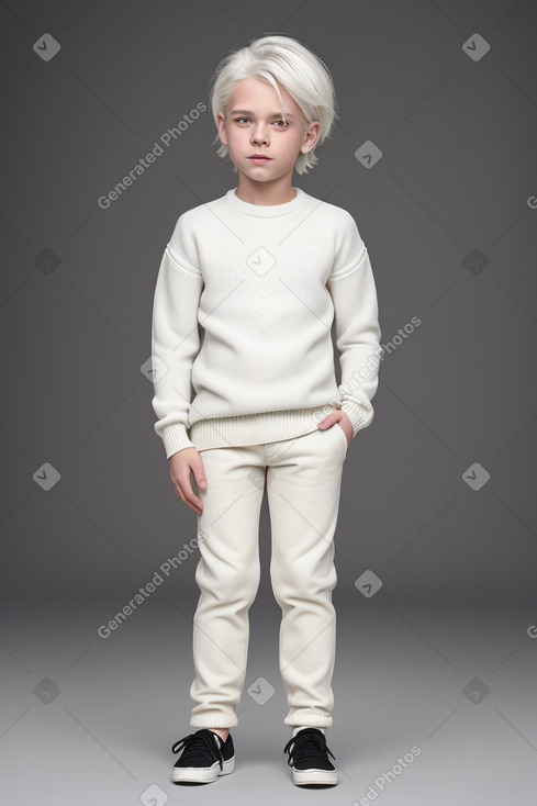 Swiss child boy with  white hair