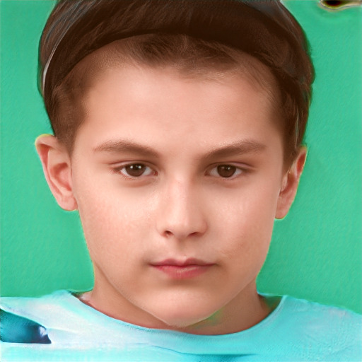 Neutral white child male with short  brown hair and brown eyes