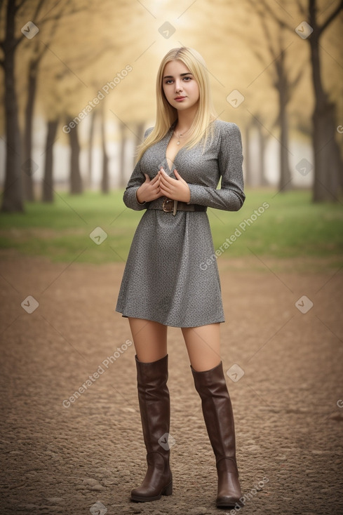 Turkish young adult female with  blonde hair