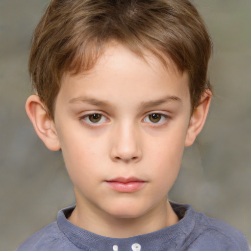 Neutral white child male with short  brown hair and brown eyes