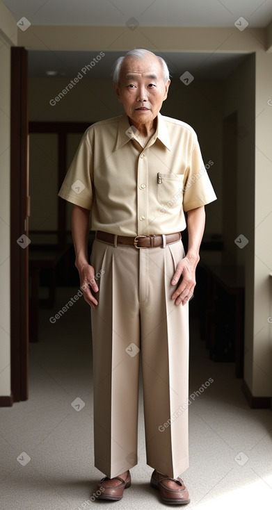 South korean elderly male with  brown hair