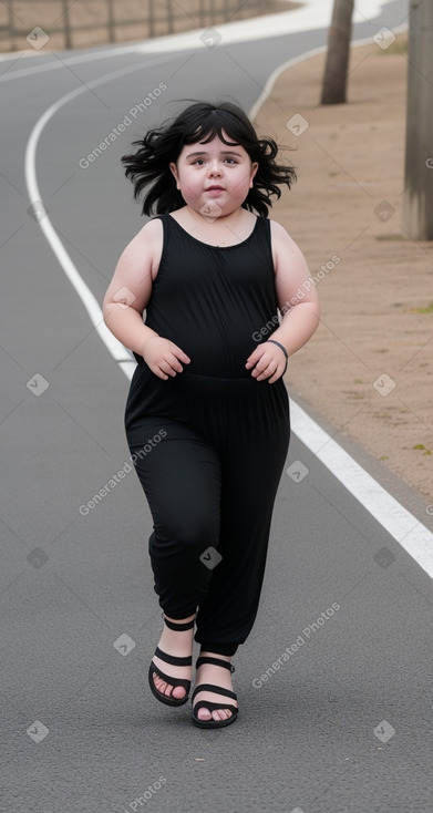 Italian child girl with  black hair