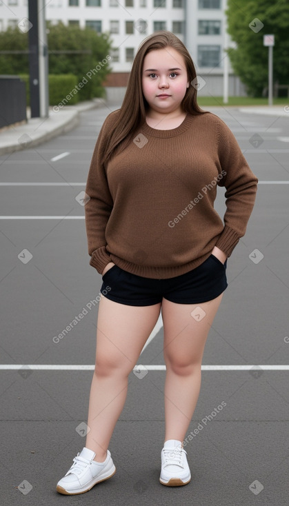 Slovenian teenager girl with  brown hair