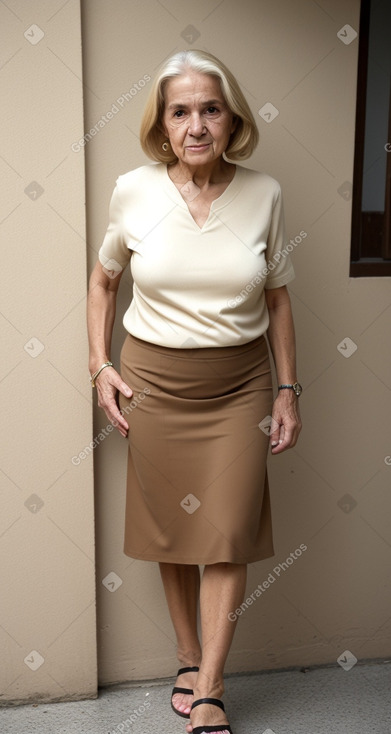 Spanish elderly female with  blonde hair