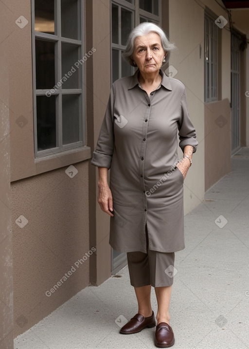 Italian elderly female with  gray hair