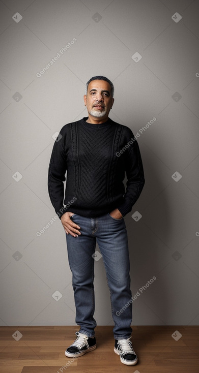 Moroccan middle-aged male with  black hair