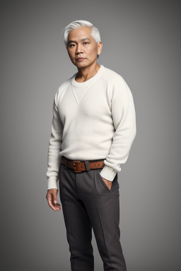 Filipino 45 years male with  white hair