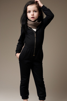 Caucasian child female with  black hair