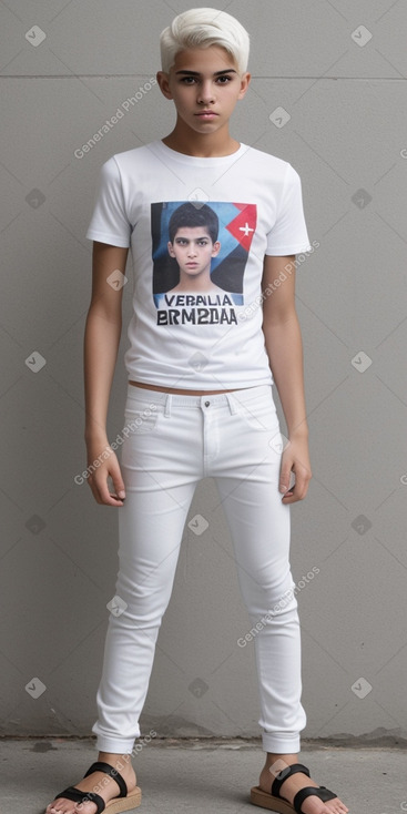 Venezuelan teenager boy with  white hair