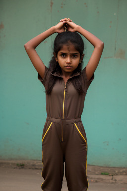 Sri lankan child girl with  brown hair