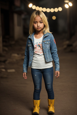 Nepalese child girl with  blonde hair