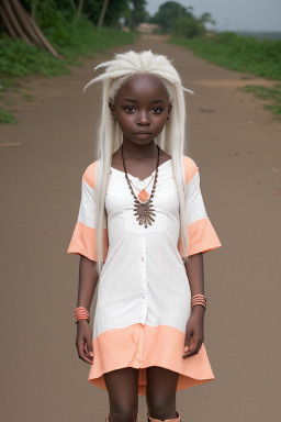 Togolese child girl with  white hair