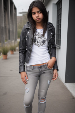 Honduran teenager girl with  gray hair