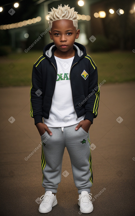 Jamaican child boy with  white hair