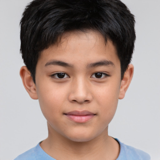 Neutral white child male with short  brown hair and brown eyes