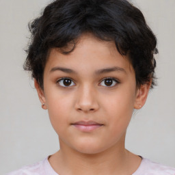 Neutral white child female with short  brown hair and brown eyes