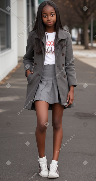 Teenager girl with  gray hair