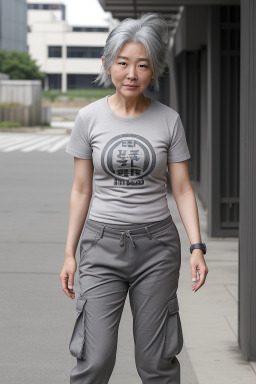 Korean adult female with  gray hair