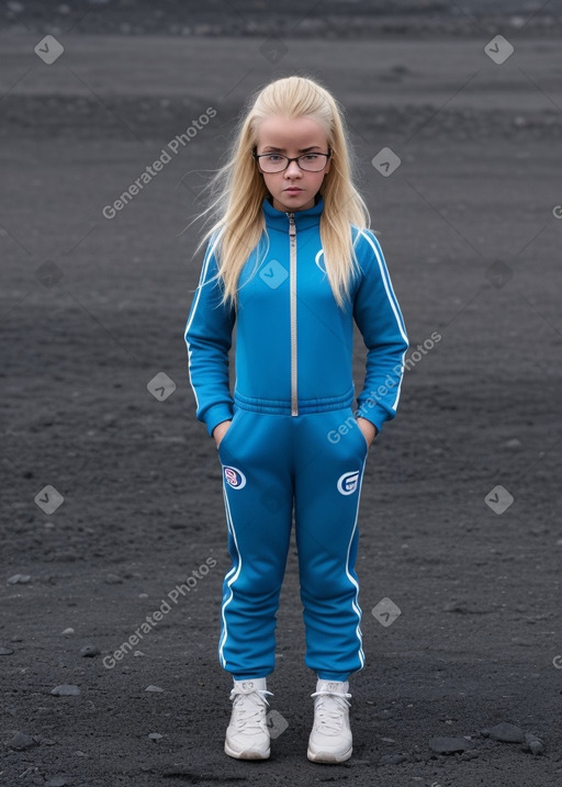 Icelandic child girl with  blonde hair