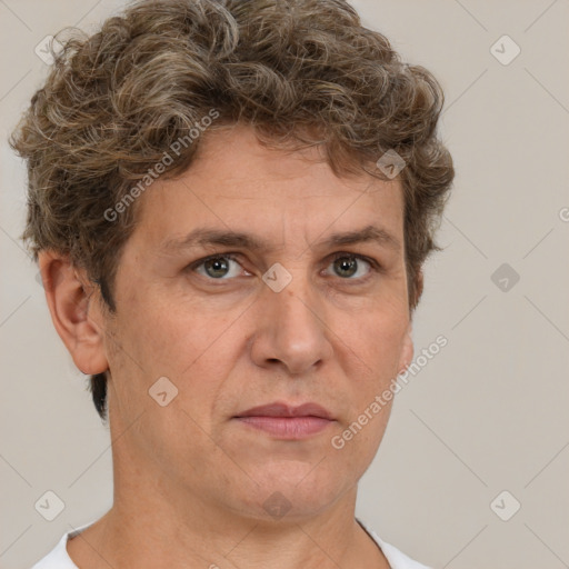 Neutral white adult male with short  brown hair and brown eyes