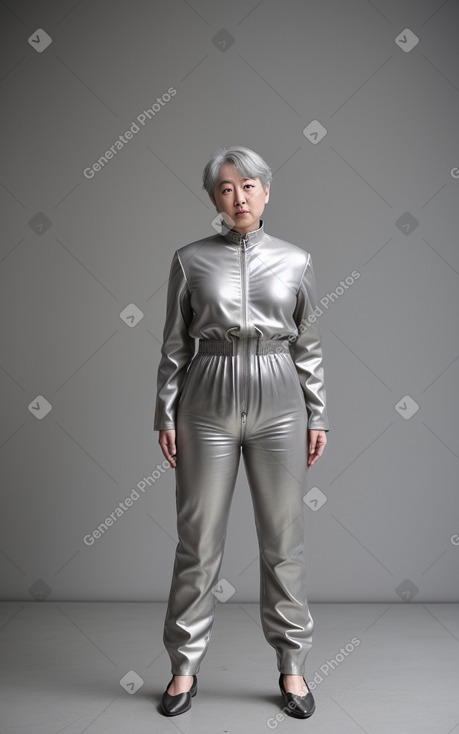 South korean adult non-binary with  gray hair