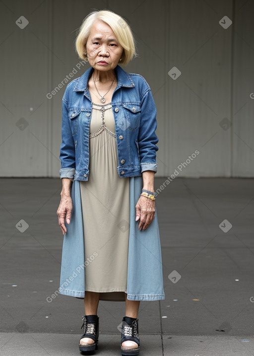 Indonesian elderly female with  blonde hair