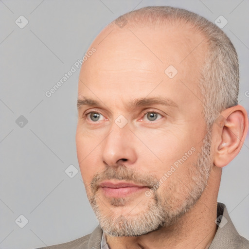 Neutral white adult male with short  brown hair and brown eyes