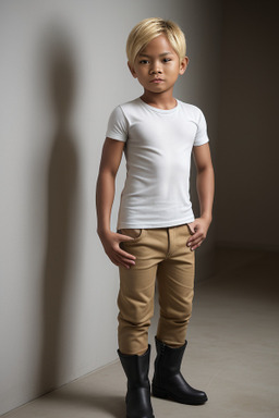 Filipino child boy with  blonde hair