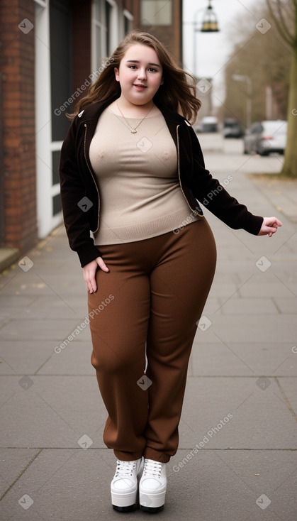 British teenager girl with  brown hair