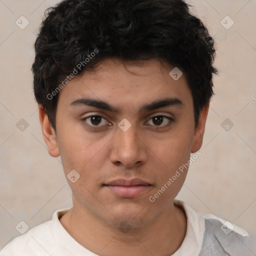 Neutral asian young-adult male with short  brown hair and brown eyes