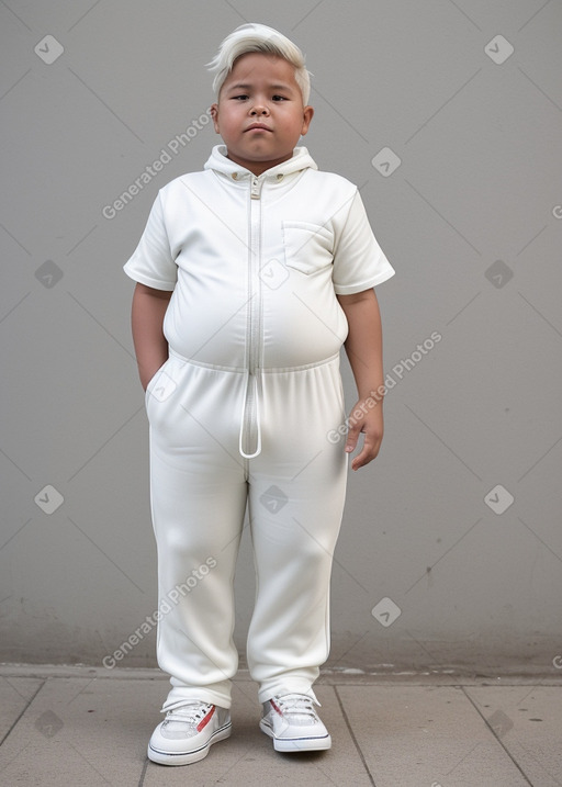 Bolivian child boy with  white hair