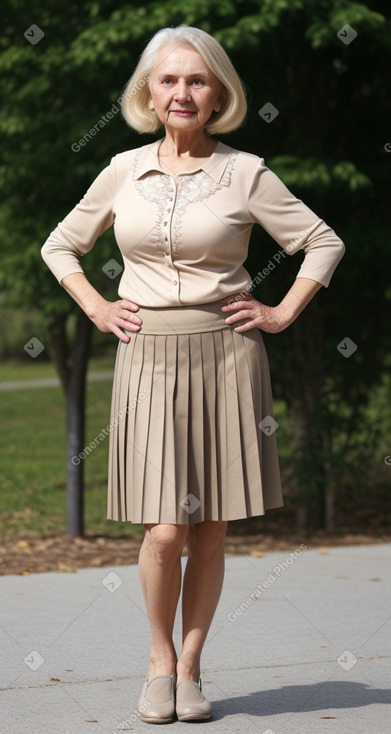 Belarusian elderly female with  blonde hair