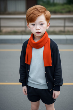 South korean child boy with  ginger hair