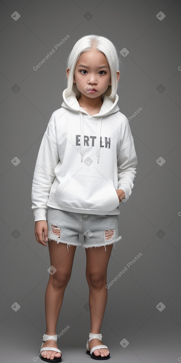 Indonesian child female with  white hair