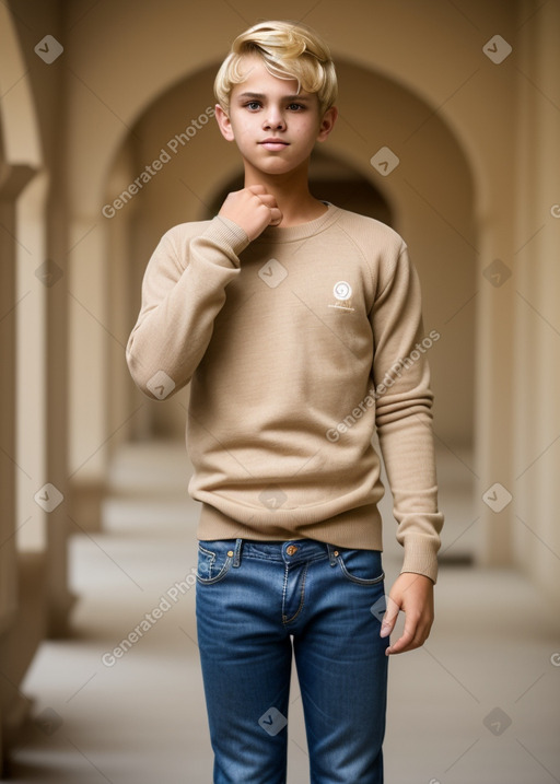 Omani teenager boy with  blonde hair