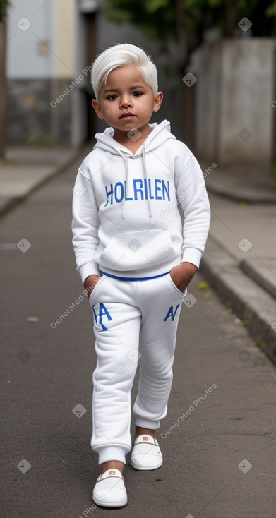 Honduran infant boy with  white hair