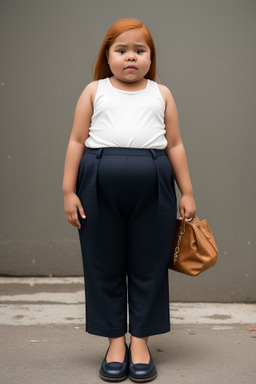 Panamanian child girl with  ginger hair