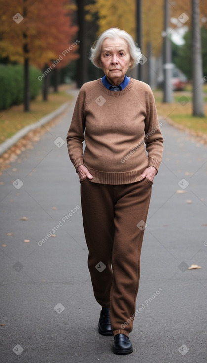 Norwegian elderly female with  brown hair