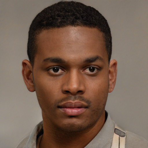 Neutral latino young-adult male with short  brown hair and brown eyes